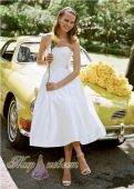 Короткое свадебное платье в стиле А-силуэт Style WG3038